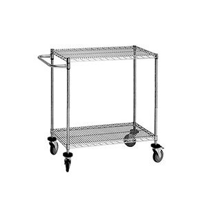 Chariot à 2 étagères en chrome SMT avec poignée en U